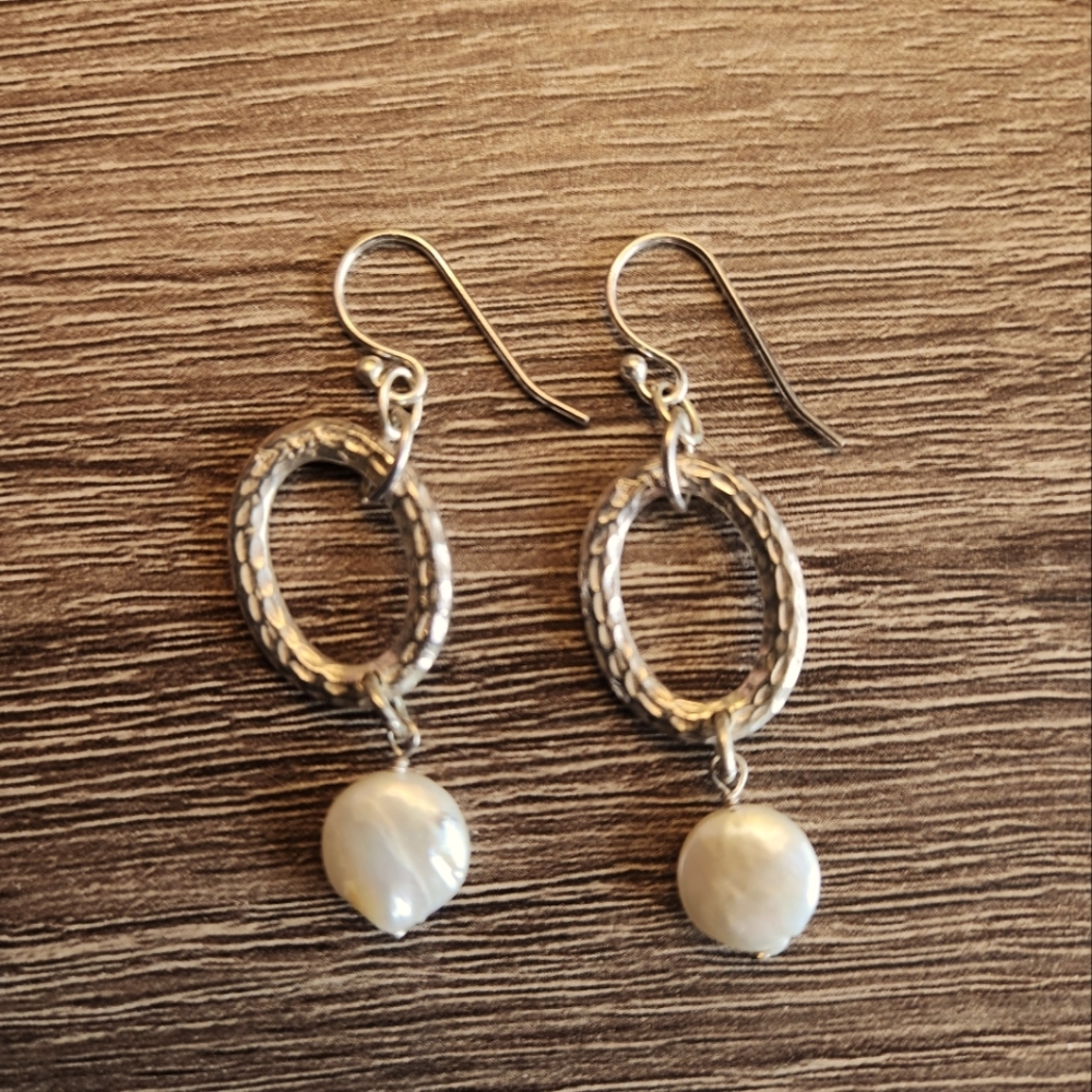 Silpada Earrings Silver Pearl